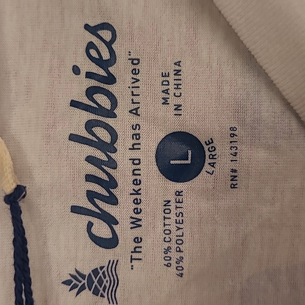 CHUBBIES White Blue The Flamingo Shirt Large Short Sleeve Mens T Shirt NEW - Picture 7 of 8